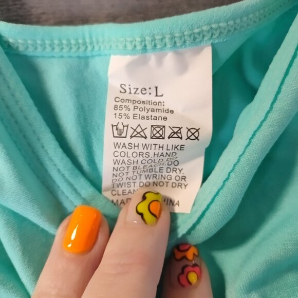 Seamless Womens Cami L AquaBlue AdjustableStraps Stretch TankTop Fitted Layering - Picture 3 of 8